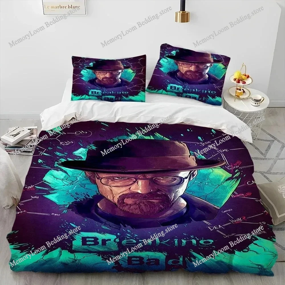 

TV Show Hit Breaking Bad Walter Hartwell Bedding Set King/Queen Size Duvet Cover 3D Print Cozy Soft Bed Sheet Set Home Decor