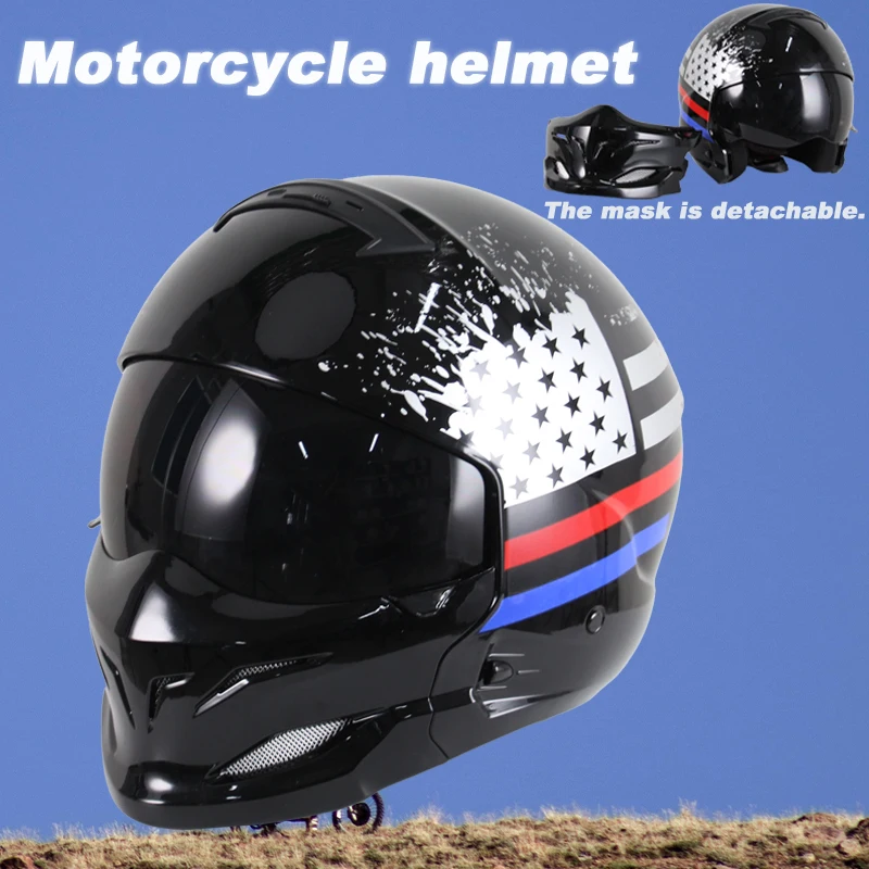 

2025 Scorpion Helmet Detachable Multi-purpose Combination Helmet Motorcycle Locomotive Personality Half Predator Helmet