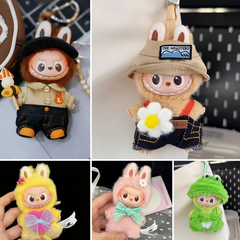 

New For Mini Labubu 4.0 The Monsters Pin for Love Series Spring in the Wild Animal Jumpsuit Set For Labubu Doll Accessories Gift