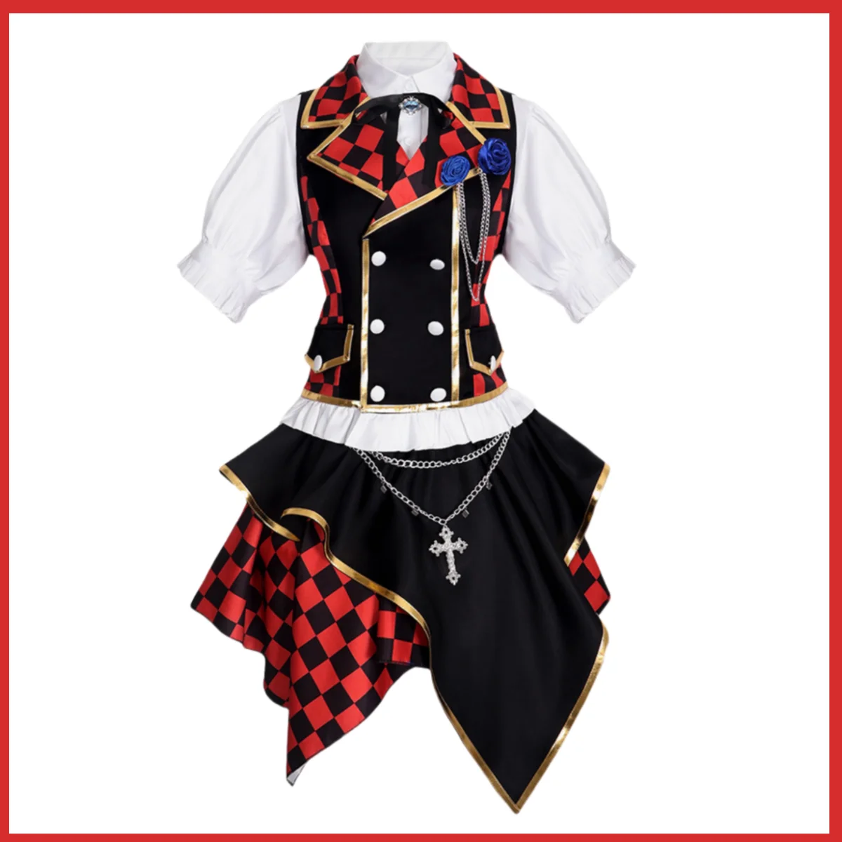 

Gothic Lolita Gules Lattice Skirt Shirt Wig Woman Sexy Kawaii Masked Ball Suit Anime Aikatsu！Todo Yurika Cosplay Costume 2026