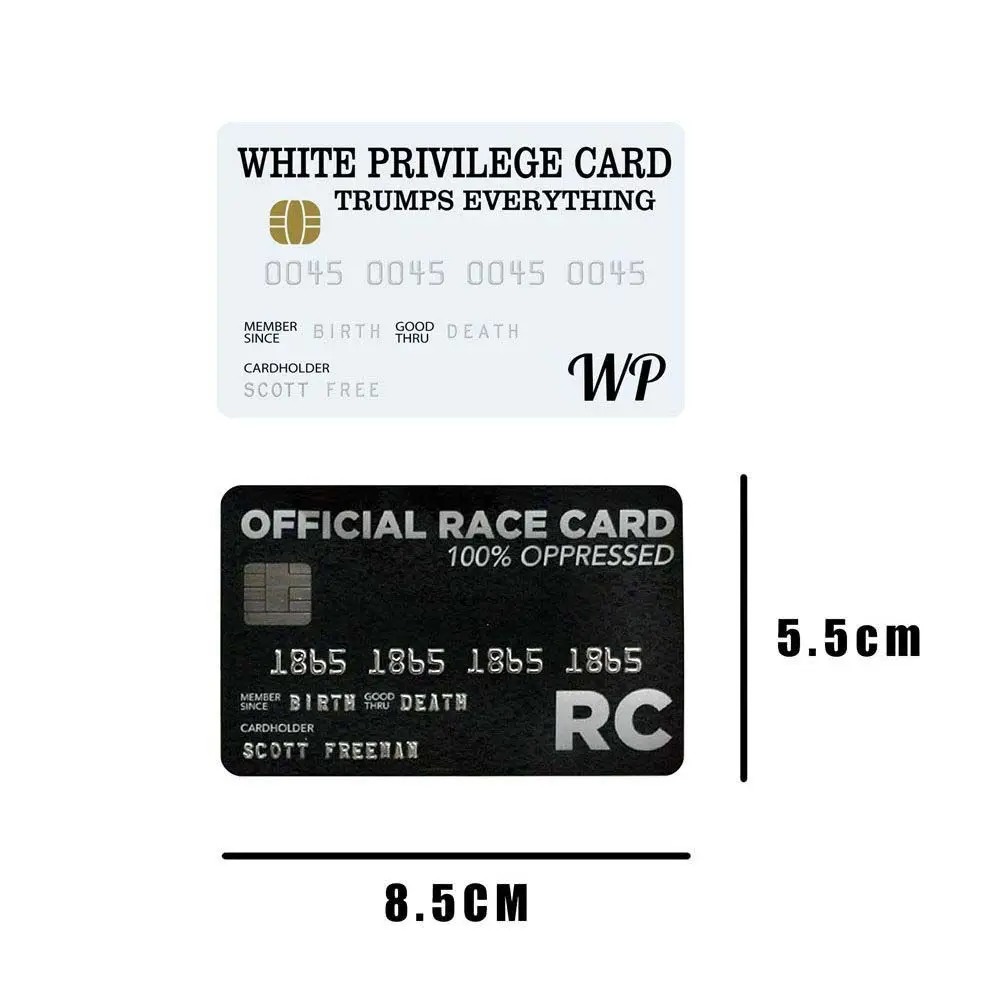 ขนาดกระเป๋าสตางค์ PVC สีดําสีขาว Official Race Card Trumps Everything Card บัตรเครดิต Privilege Card