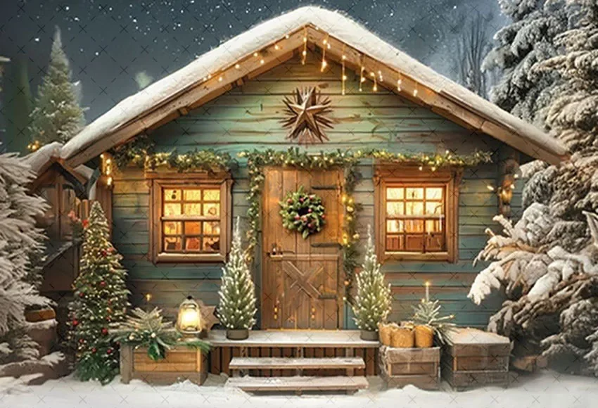 Mehofond Photography Background Winter Christmas Shop Kitchen Window Xmas Tree Kids Family Portrait Decor Backdrop Photo Studio