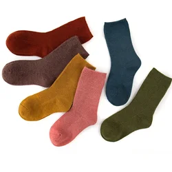 Kids Wool Socks Children Boys Girls Spring Autumn Soft Warm Socks Baby Socks Fashion Solid Color Kids Long Socks Winter Stuff