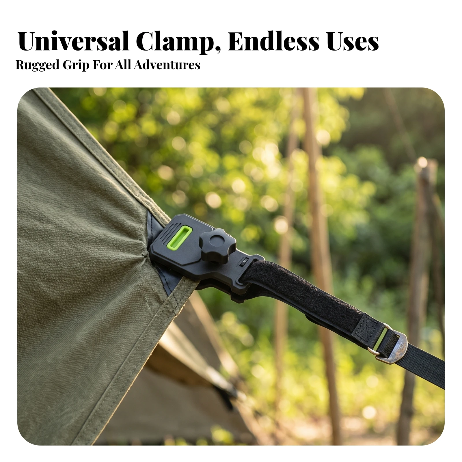 2 Pieces Tarp Clamp with Strap Reusable Tent Clip with Loop Awning Clamp Compact Grip Clip Long-Lasting for Campers, Camping