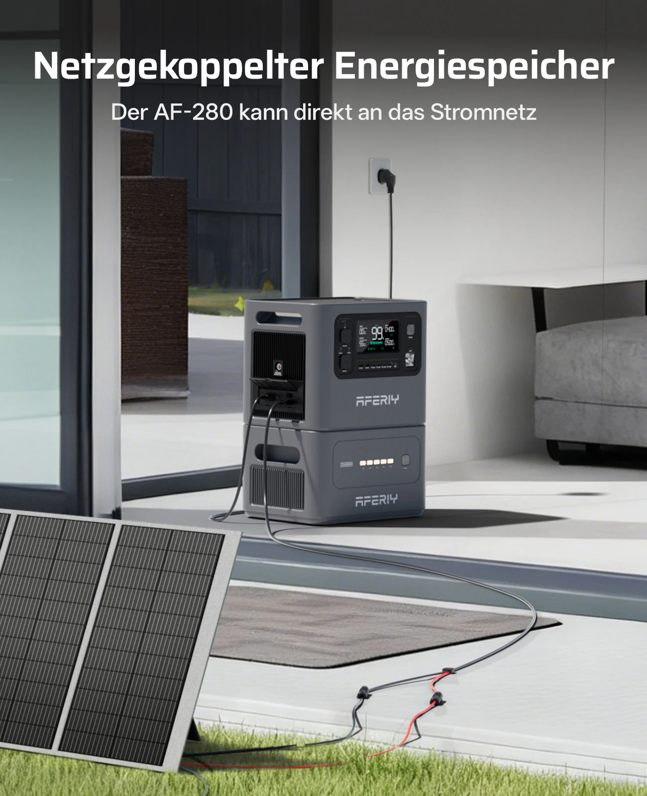 Solar Power Generation AF-P280 Capacity Expandable 2048Wh Battery Portable Power Supply In Usb Ac/dc+ Energy Storage System