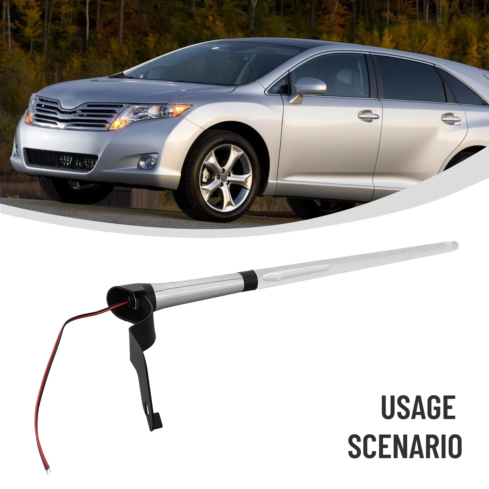 Easy Installation Car External Light Antenna, 12V Flag Pole Light Antenna, Multi functional and Stylish Car Accessory 4