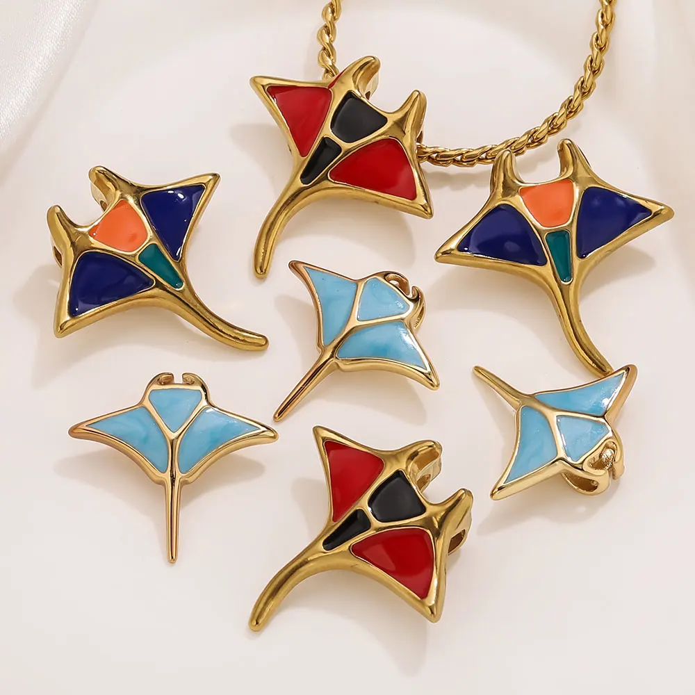 

1Pcs Stainless Steel Charms Enamel Devil Fish Pendant Accessories DIY Women‘s Necklace Bracelet Jewelry Manufacturing Supplie