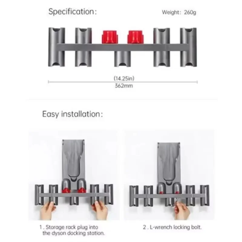 

Storage Shelf Tools Holder For Dyson V7 V8 V10 V11 V15 Vacuum Cleaner Place Brush Head Cleaning Accessories Bracket-A58E