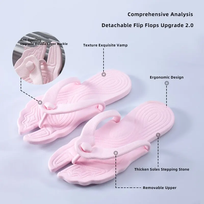 1Pair of Portable Folding Slippers for Travel and Business Trip Couple Beach Flip-flops, Hotel Bath Anti-skid Slippers