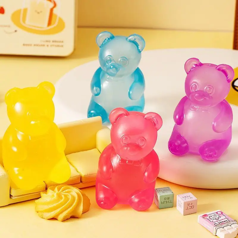 Latest Hot Selling Simulation Needoh Style Virus Pizza Maltose Bear Slow Rebound Squeeze Toy Antistress Decompression