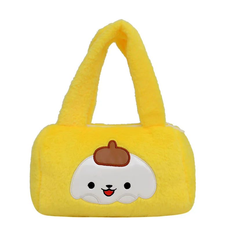 กระเป๋าสะพายข้างตุ๊กตาปอมปอมปูริน กระเป๋าถือการ์ตูนขนฟู กระเป๋าสะพายข้างเด็ก กระเป๋าถือพกพา กระเป๋าเป้สะพายหลังอนิเมะน่ารัก ของขวัญวันหยุด