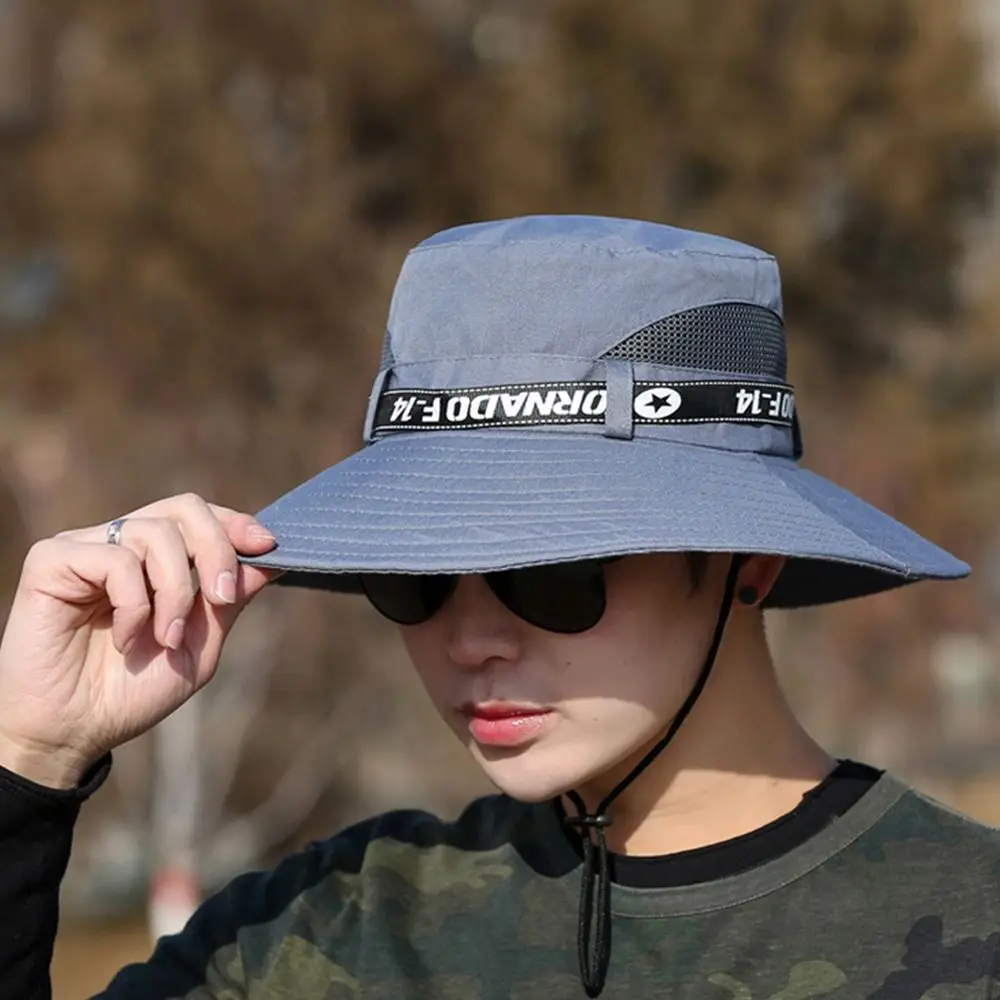 1Pcs Outdoor Wide Brim Bucket Hat Summer Hiking Sombrero UV Protection Cap Fishing Camping Gorro Sun Hat for Men Women