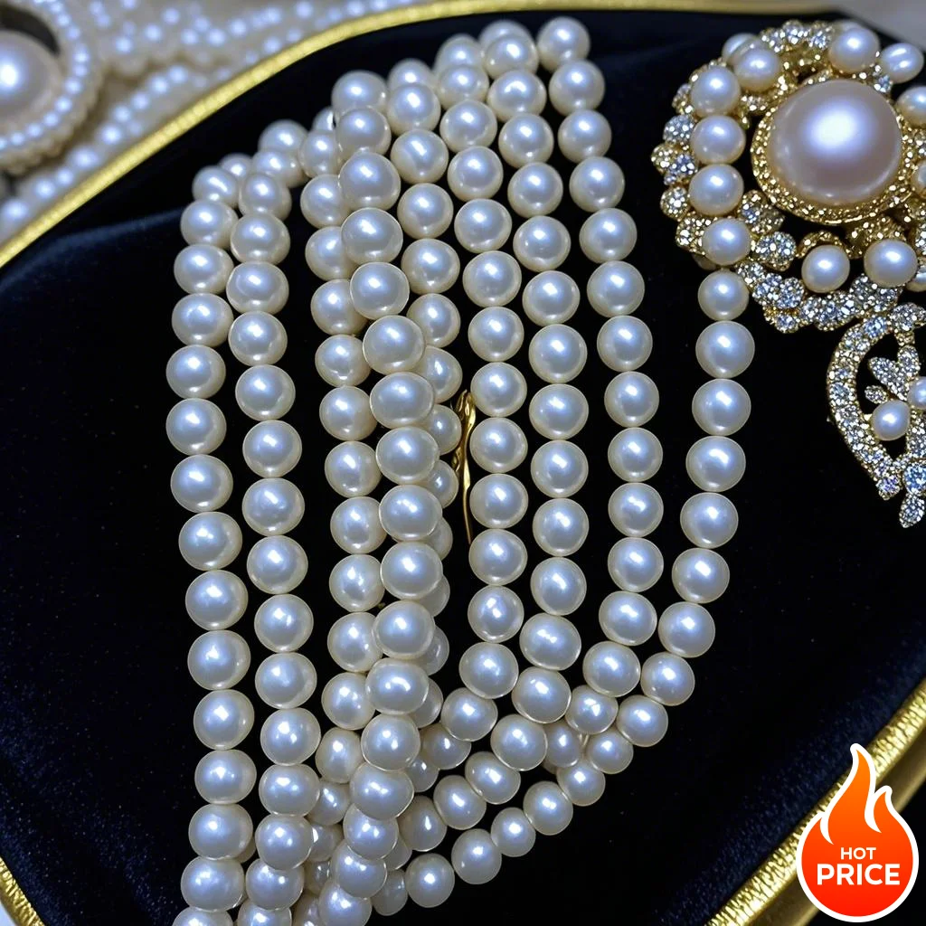 7-8mm 6A Spotless Pristine Natural Freshwater White Round Pearl Rare Bead Gift Jewelry Make DIY Necklace Bracelet Accessories