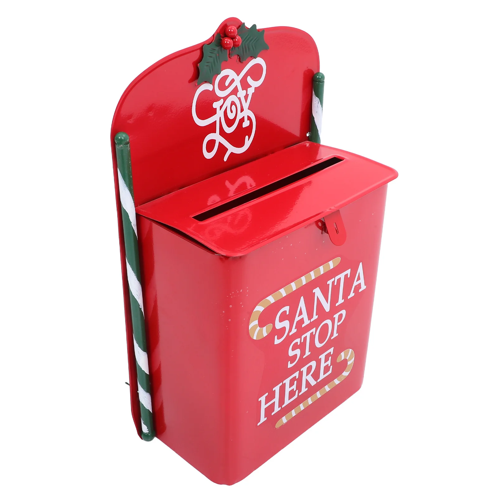 

Festive Metal Santa Mailbox Red Wall Hanging Christmas Letter Box for Home Decor Gift Vintage Post Box Outdoor Holiday