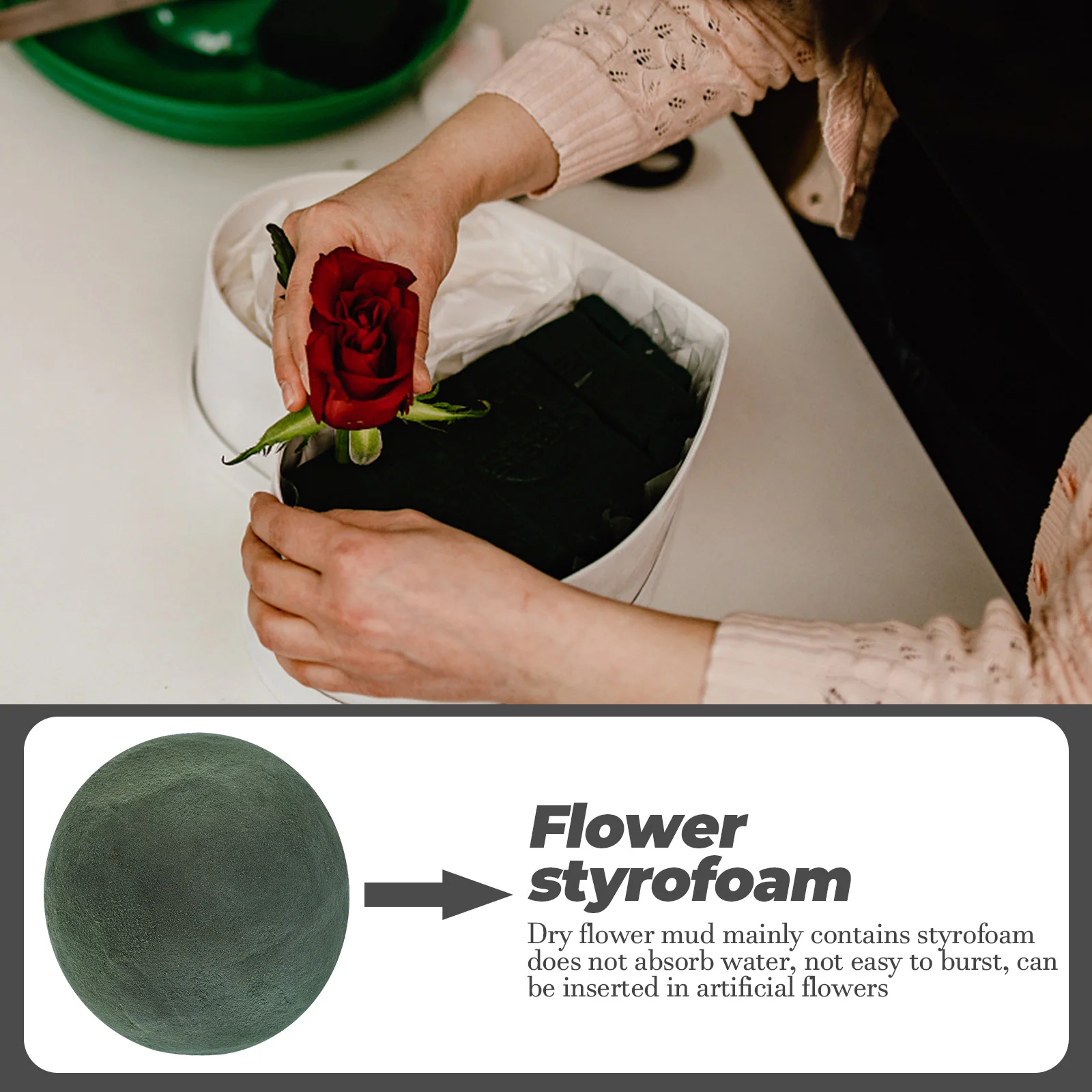 

6 pcs 12Cm Flower Mud Board Props Green Floral Foams For Wedding Birthday Party Artificial Flower Arrangement Floral Bricks Dry