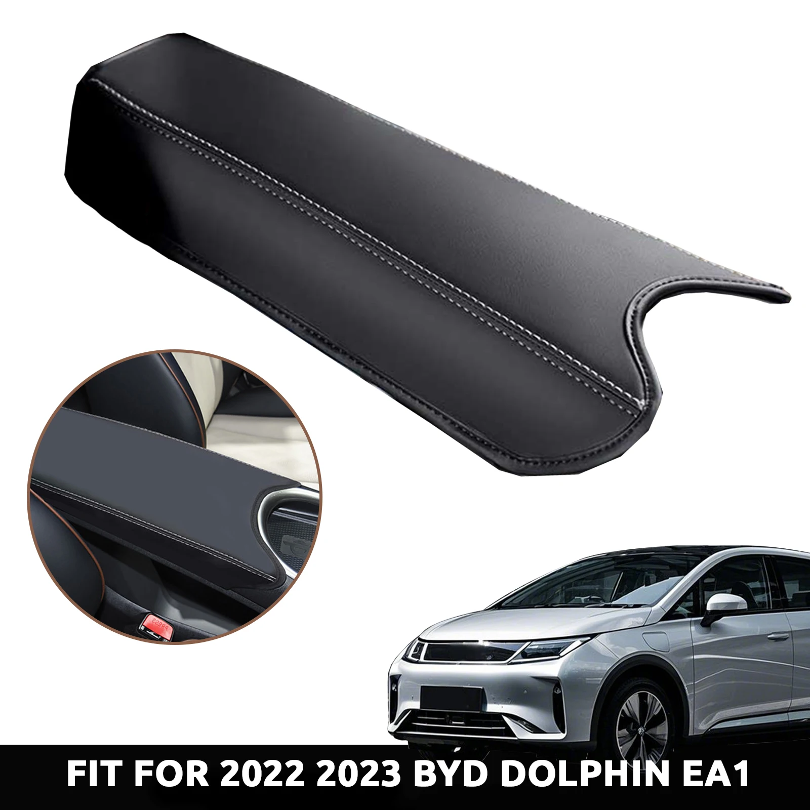 Premium Breathable Ultra-fiber Leather Car Armrest Cover For BYD Dolphin EA1 2022 2023 Skin-Friendly Fabric & Quick Installation