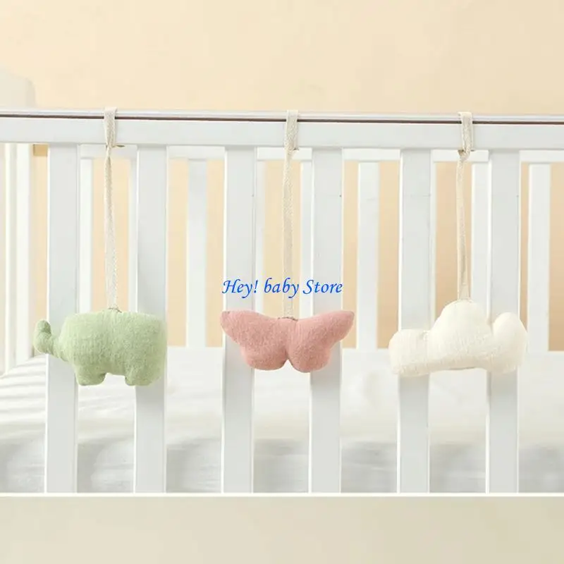 Q1FE Baby Binkies Cotton Holder Pacifier Holder Stroller Rattle Toy Doll for Baby Boys & Girls Baby Toy with Decor-