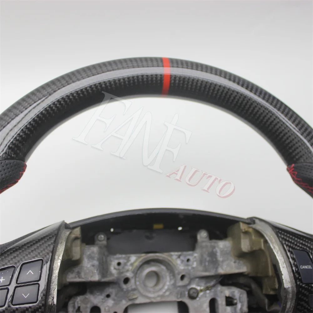 Replacement Real Carbon Fiber Steering Wheel with Leather for Mitsubishi Lancer 2007-2017