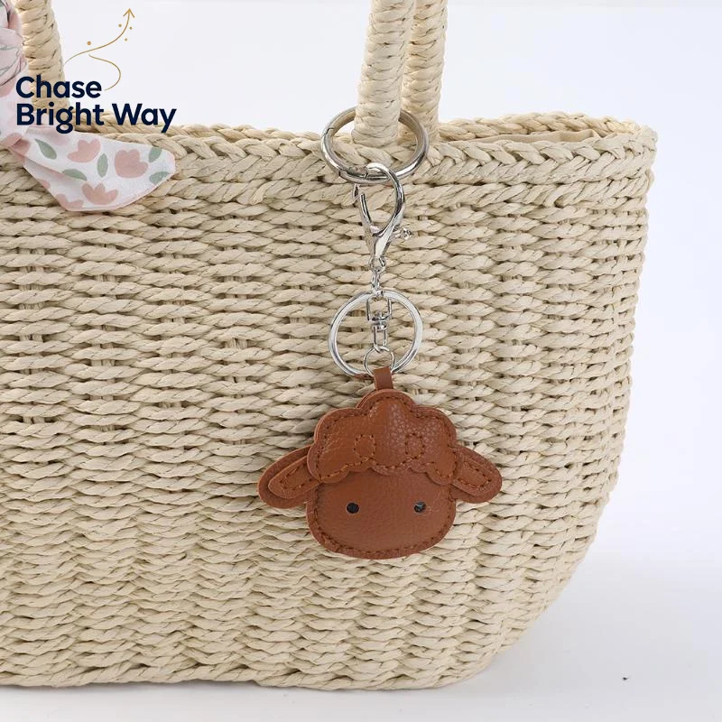 Cute Sheep Pattern Faux Leather Pendant Lightweight Waterproof Decor Accessory for Backpacks Luggage Girls Gift