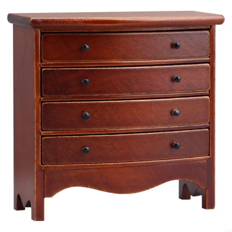 Armoire à tiroirs en bois Miniature, pour décoration maison poupée, jeu simulation pour enfants, jouet éducatif,