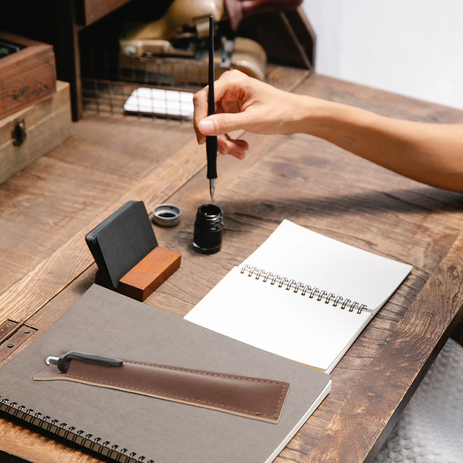 12 قطعة من حقيبة أقلام الرصاص ذات الأكمام الواحدة وحامل أقلام رصاص خفيف الوزن مناسب للاستخدام التجاري في مكتب الكلية #5