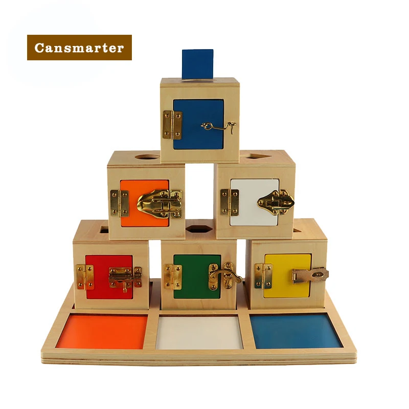 

Montessori Baby Toys Parish Wooden with Box Lockbox Sensorial Learning Educational Child Puzzle Games Training Toys for Children