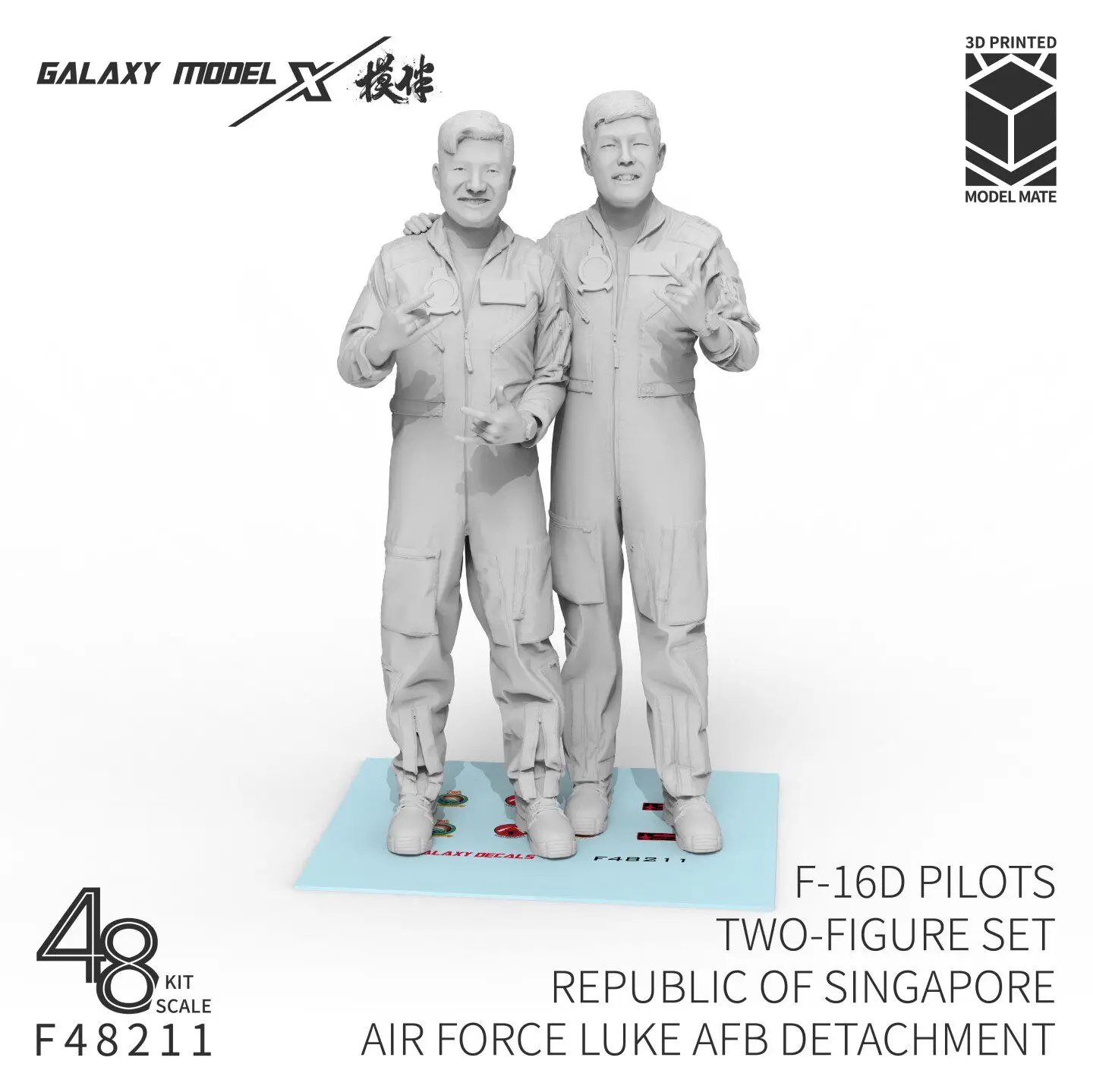 ギャラクシー-1-48-f-16d-2パイロットセット-シンガポール空軍-ルーク空軍基地用-レジン製3dプリントモデル-ホビー-f48211