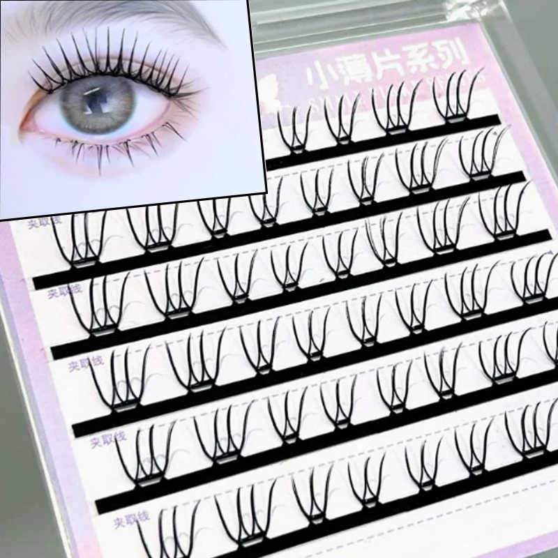 

Сегментированные накладные ресницы U-образной формы, корейские, натуральные, смешанные, индивидуальные, для самостоятельного наращивания, корейские, большой объем, ресницы-кластеры в стиле Манга