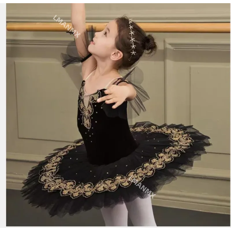 

1pcs/lot Swan Lake Costumes Ballet Tutu Ballerina Dress Professional Child Kids ballet dancing black dress