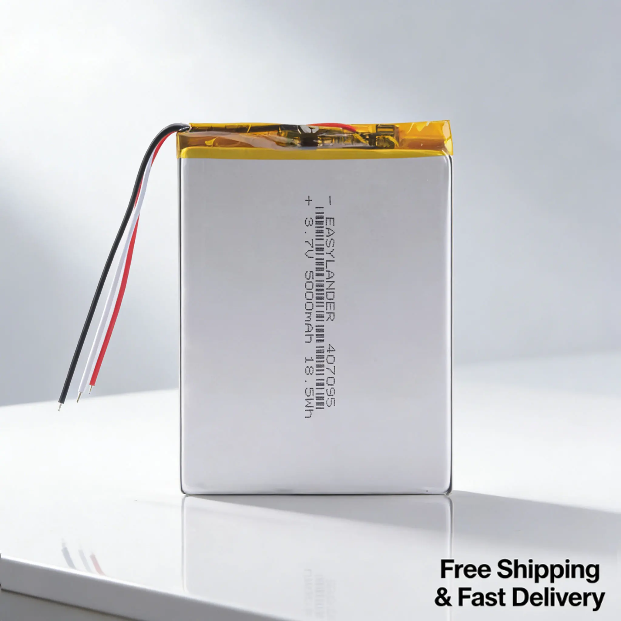 

3.7V 5000mAh Rechargeable Li-Polymer Battery 3 Wires 407095 357095 for 7 Inch Tablet PC