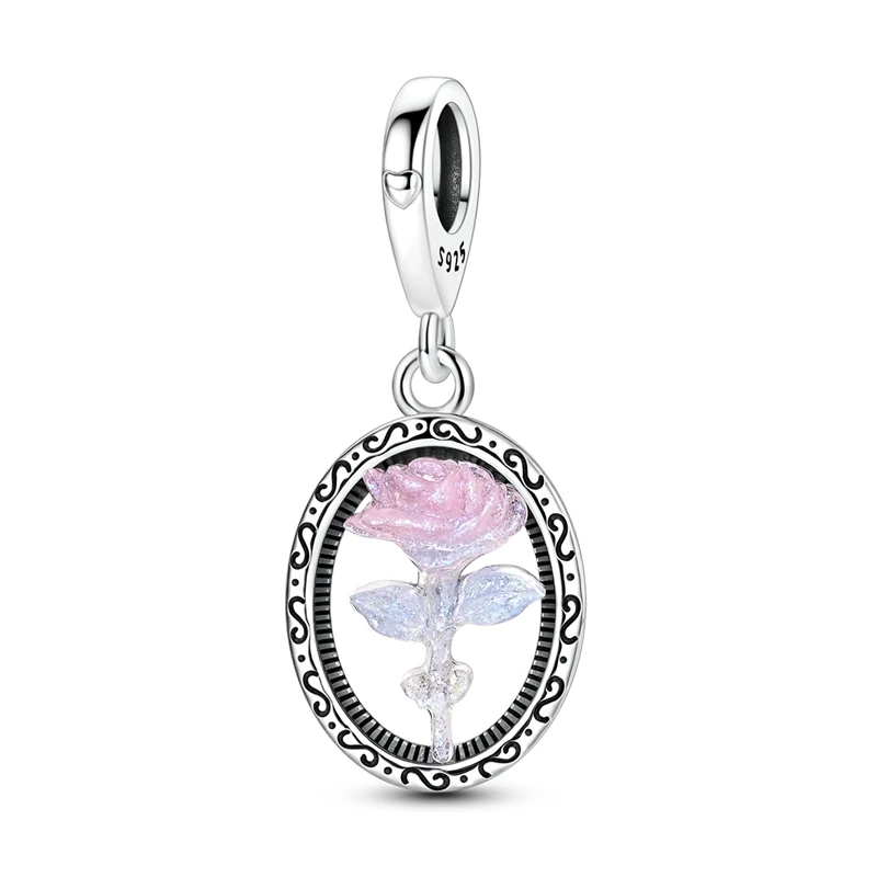 Новинка, подвески из бисера, стерлинговое серебро 925 пробы, ретро светящаяся подвеска в виде розы, подходит для браслета Pandora, ожерелье, ювелирные изделия своими руками, подарок Новинка, подвески из бисера, стерлинговое серебро 925 пробы, ретро светящаяся подвеска в виде розы, подходит для браслета Pandora, ожерелье, ювелирные изделия своими руками, подарок