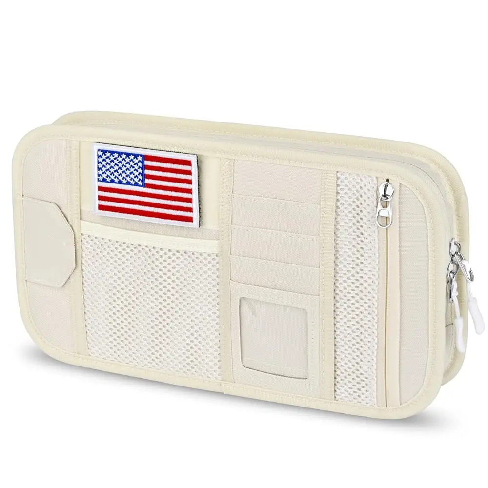 

Car Sun Visor Organizer, Tactical Car Accessories with Zipper Storage Pouch, Glasses Clip Card Sleeve Pocket, Multi-Pocket V