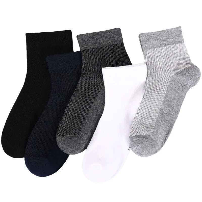 Calcetines de algodón transpirables de talla grande para hombre, calcetines finos de algodón puro antiolor de malla absorbente, diseño de boca suelta
