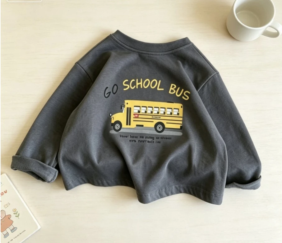 Toddler Cute Transport Vehicle Graphic Tee Baby Infant Soft Fabric Cartoon Clothing Baby Boys Girls Clothing Wear Tops Child Tee
