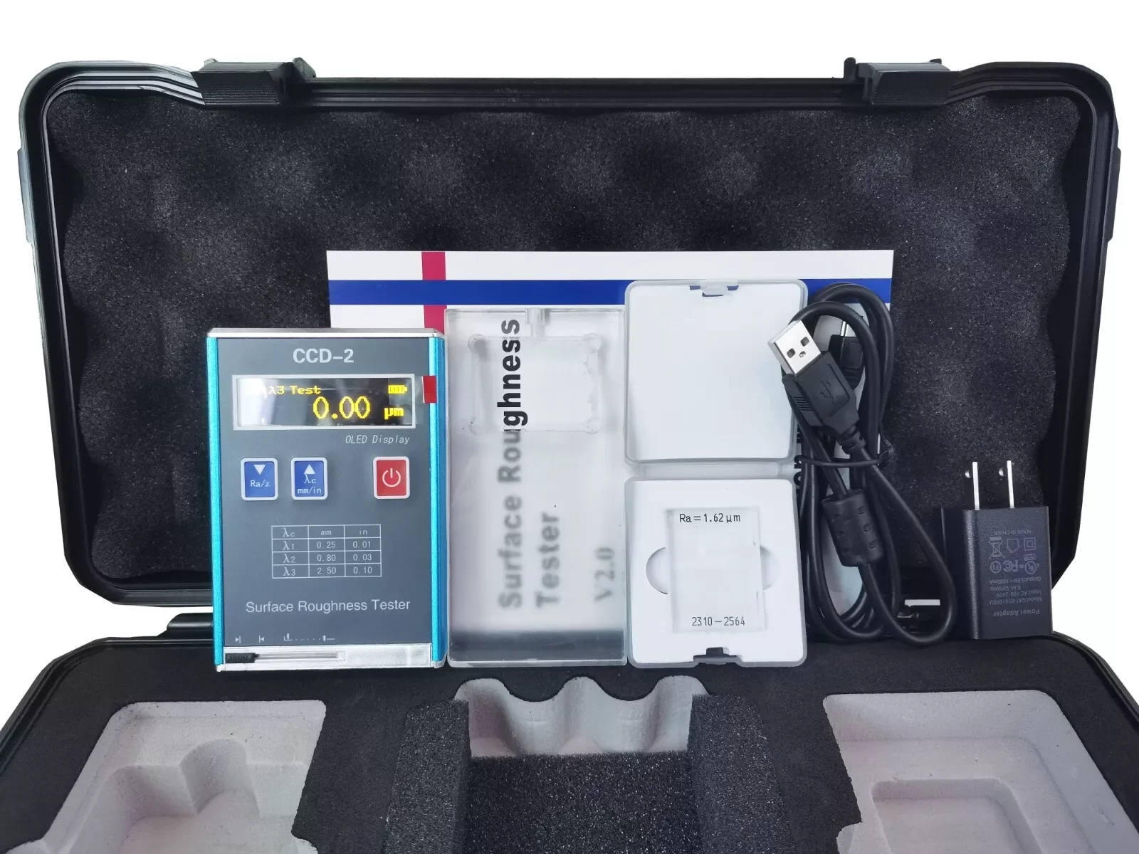 Surface Roughness Meter Tester with 4 Parameters Ra Rz Rq Rt Stroke Length 6mm Contacting pin round diameter 10 µm±1 µm