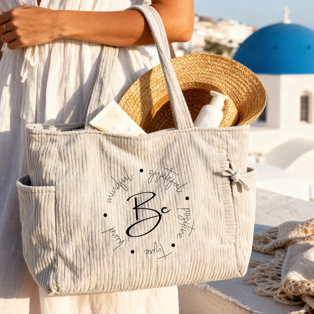 

Women's Corduroy tote bag, Large Capacity Fashion Shoulder Bag for Work, School & Travel, Daily Commuter Handbag, Underarm Bag