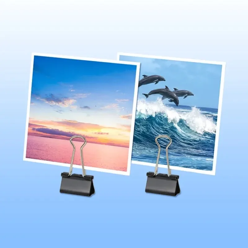 Comix Black Long Tail Binder Clips Metal Tail Clip Assorted Sizes Ticket Folder Holder Business Office School Family Supplies