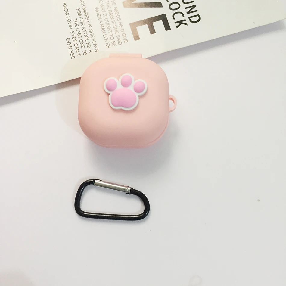 ل يدق صالح برو حالة لطيف الكرتون سماعة سيليكون غطاء مع قلادة عصابة مكافحة سقوط الحال بالنسبة علبة صندوق الهاتف الجميل beatsfitpro