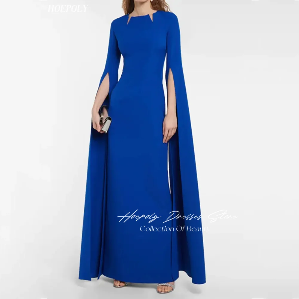 

Hoepoly A-Line High Neckline Prom Dress Long Sleeves With Ankle Length Evening Summer Elegant Party Dress For Women 2023