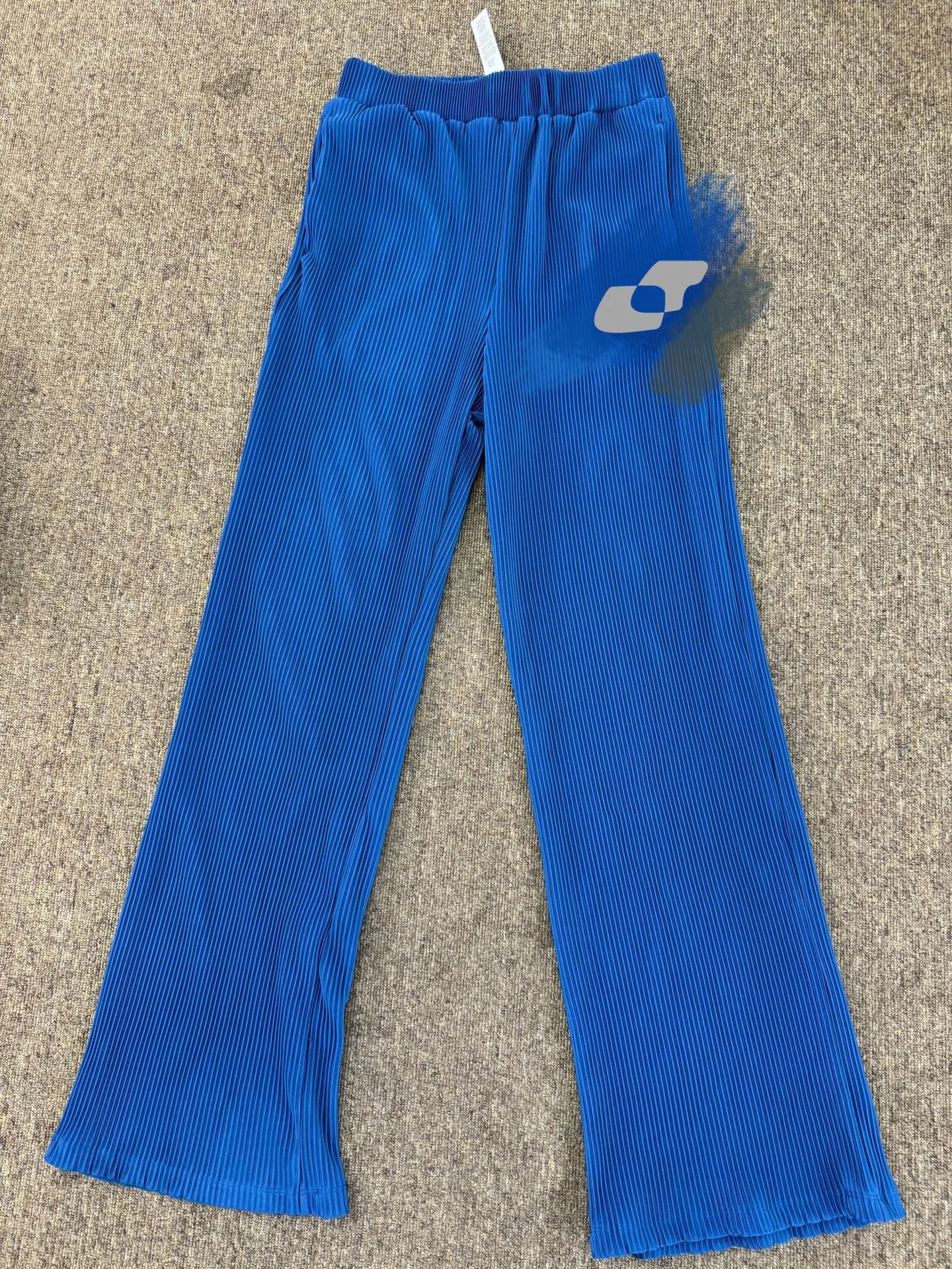

High Waist Straight Leg Comfortable Loose Folded Texture Casual Pants Women's Faion Simple Sle Elastic Waist Nylon Fabric