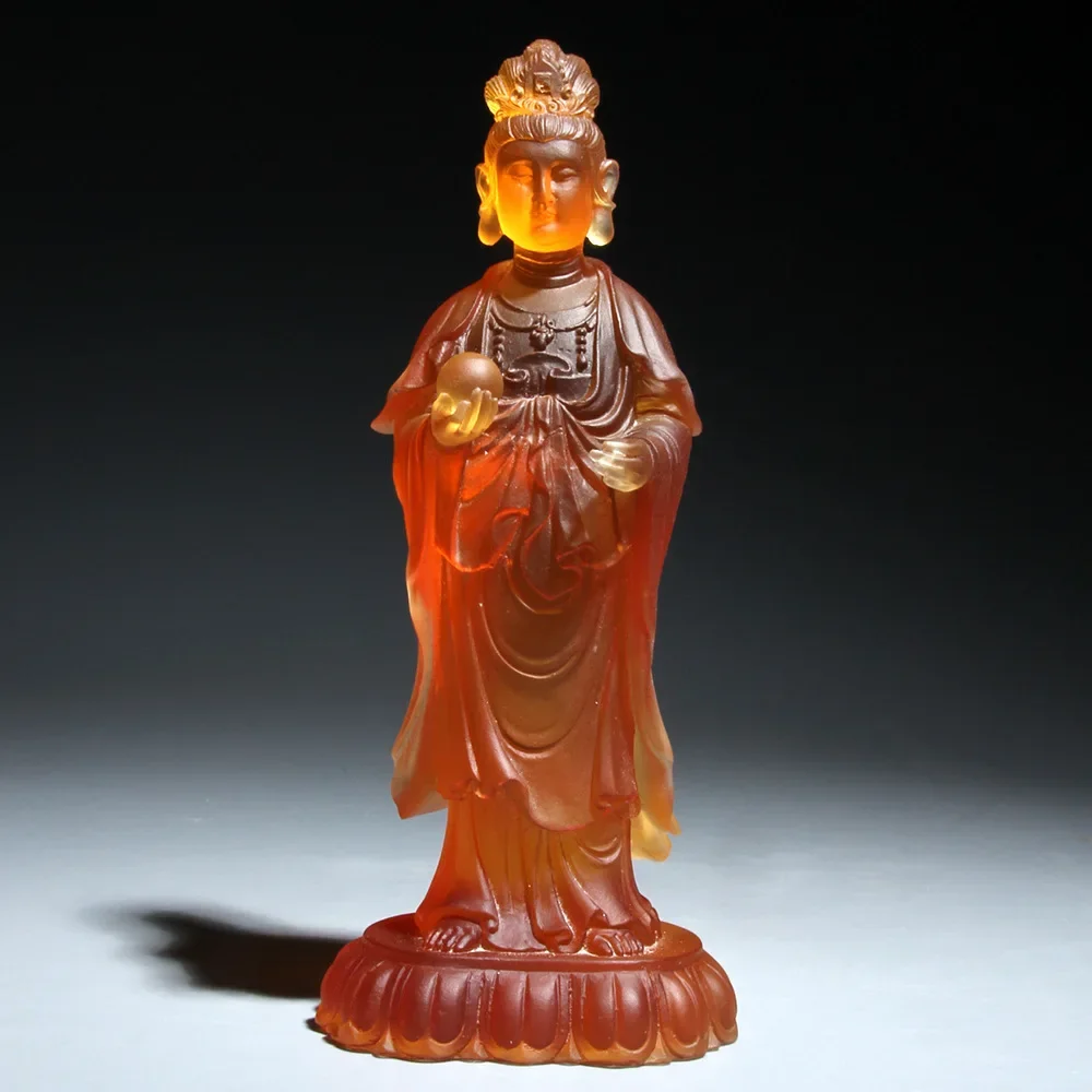 CLL glazed Guanyin Taiwan Sun Moon Guanyin Bodhisattva home living room offering handicrafts Buddha statue gifts