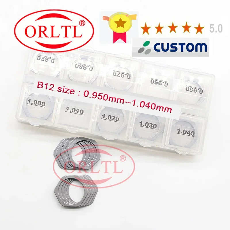 

B12 Shims Set Size 0.95-1.04 1.050-1.140 Common Rail Injector Adjustment Shims and Injection Gasket Washers for BOSCH