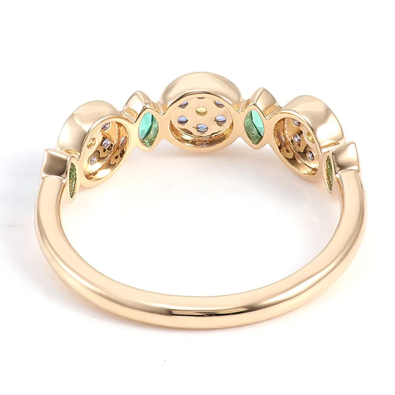 Provence Luxury wedding Ring Solid Gold color Lab Gemstone Ring Cocktail Ring vintage style Engagement band Personalized Custom