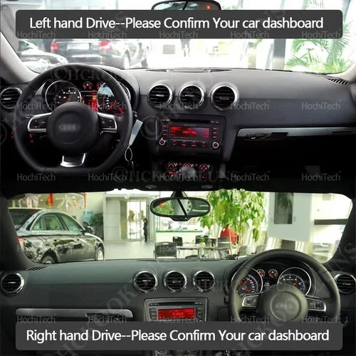 Imagen 2 del producto Estilo de coche de gamuza de cuero negro/marrón Dashmat tablero cubierta almohadilla Dash Mat alfombra para Audi TT 8J 2007 ~ 2014 MK2 Accesorios