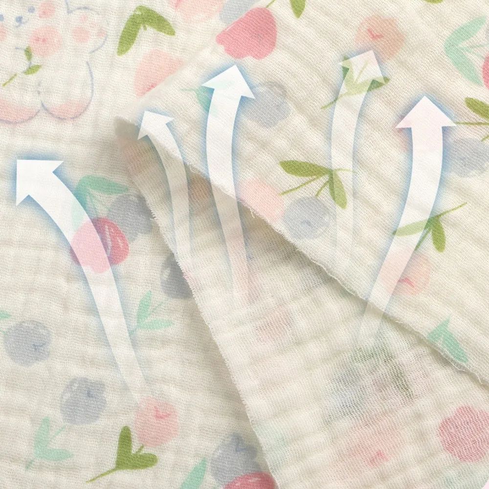 130x50cmcotton double-layer gauze printed crepe fabric cute cartoon printed baby bag suitable for newborn bibs and home clothing view 5