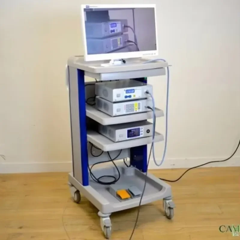 ABS Hysteroscope Trolley Cart OM-TCE Sturdy Metal Frame Mobile Support Unit for Gynecology Clinic Equipment