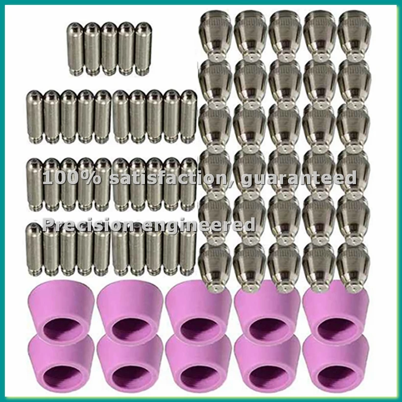 

100 шт. расходных материалов для плазменной резки AG60, комплектующие для плазменного резака SG55, комплект наконечников и электродов для плазменного резака - AC17