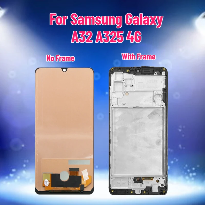 

ЖК-дисплей для Samsung Galaxy A32 A325F, сенсорный экран с функцией распознавания отпечатков пальцев, замена ЖК-дисплея для Samsung A32 4G