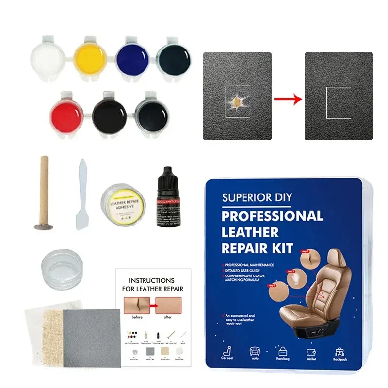 

Car Liquid Leather Repair Kit Leather Skin Refurbish Tools For Car Seat Coats Sofa Holes Scratches Cracks Restoration