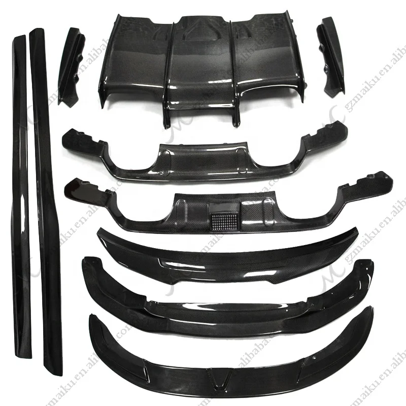 

PSM Style F80 M3 F82 M4 Передняя губа из углеродного волокна Боковая юбка Хвостовой диффузор Спойлер Комплект кузова для BMW M3 M4